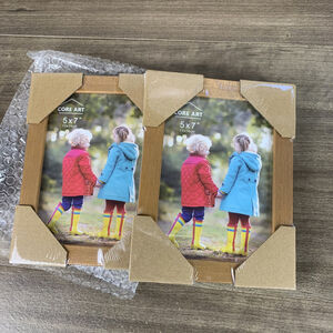 5X7 Picture Frame Set of 2, Made of HD Glass for 5 X 7 Gold Wood Plastic Frames